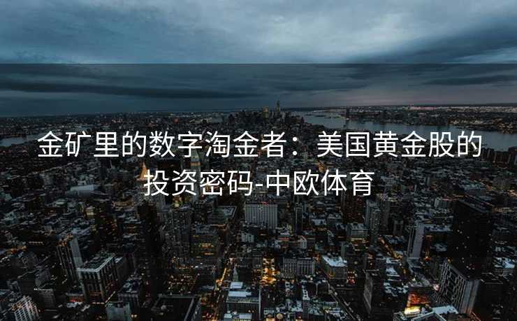 金矿里的数字淘金者：美国黄金股的投资密码-中欧体育