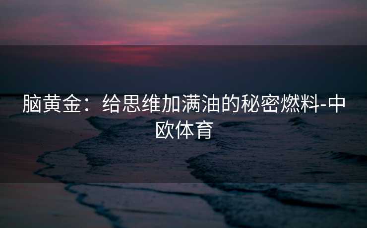 脑黄金：给思维加满油的秘密燃料-中欧体育
